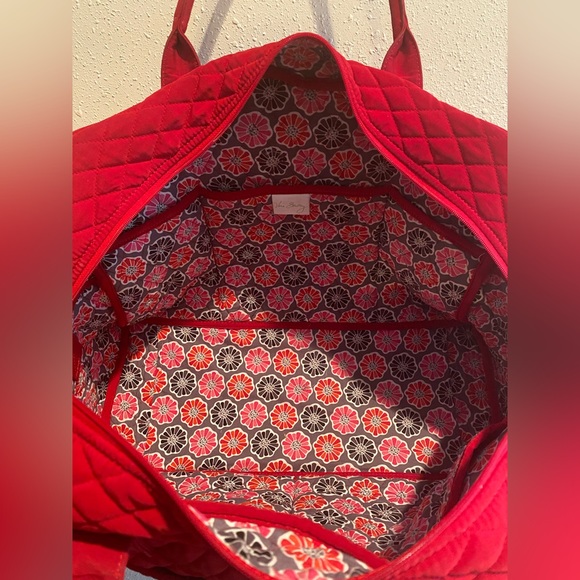 Red Quilted Vera Bradley Weekender Bag - Picture 6 of 11